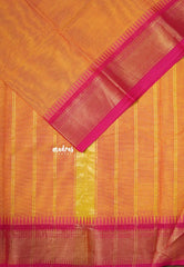 Mango Orange - Karthigai silk cotton getti zari with small temple border - Best for Gifting