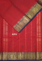Dark Red - Karthigai silk cotton paithani border - Best for Gifting