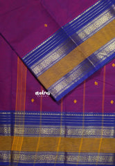 Dual Shade Magenta - Karthigai silk cotton buttas rettapet heart border -  Best for Wedding Functions