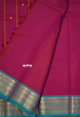 Kumkum Pink - Karthigai silk cotton Rudraksham small neli Border with Buttas - Best for Gifting