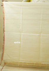 Beige - Khadi Silk Stripes Thread Weaving Pattern