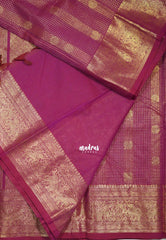 Beet Pink - Korvai Silk Cotton Muthukattam Rich Pallu and Yaanai, Mayil Border with Mayil Buttas - Best for Wedding Functions
