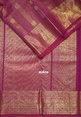 Beet Pink - Korvai Silk Cotton Muthukattam Rich Pallu and Yaanai, Mayil Border with Mayil Buttas - Best for Wedding Functions