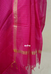 Rani Pink - Smt Nirmala Sitharaman mam Inspired Kota Silk Saree with Subtle Border - Power Dressing for Office Elegance