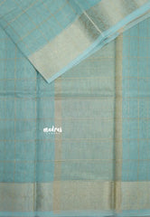 Pastel Sky Blue- Kushboo - Banarasi Kota Tissue Silk Zari Checks with Zari Border