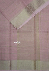 Pastel Pink - Kushboo - Banarasi Kota Tissue Silk Zari Checks with Zari Border