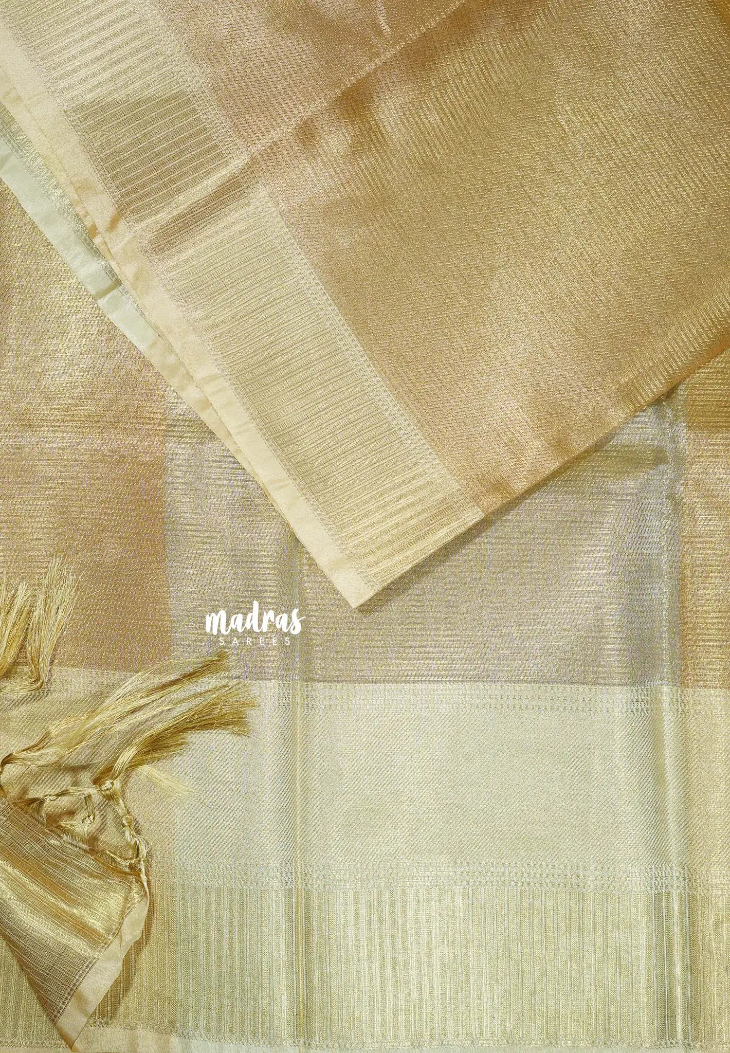 Elegant Gold Bloom  - Kushboo -  Banarasi Tissue silk saree Dualshade