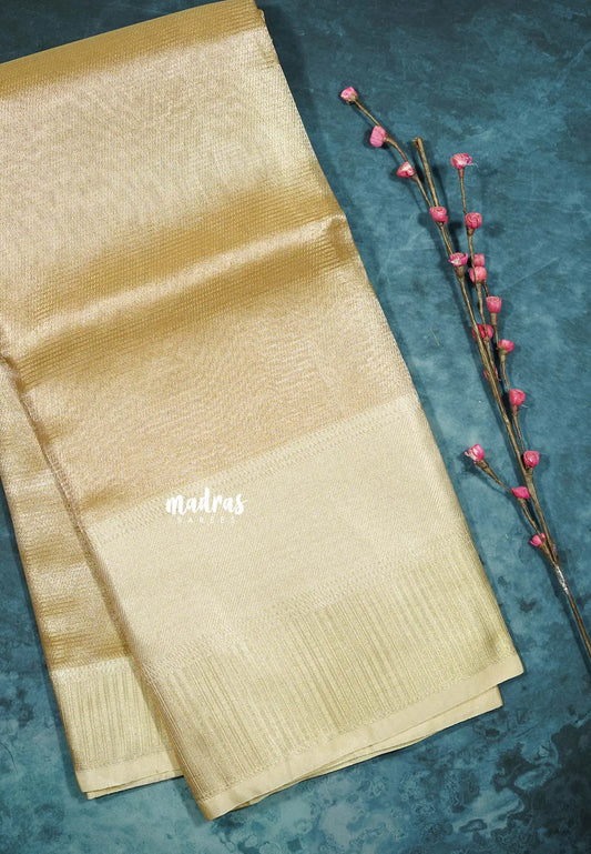 Elegant Gold Bloom  - Kushboo -  Banarasi Tissue silk saree Dualshade
