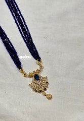 Premium 1 Gram Gold polish Trendy Stylish Crystal Layered Long Chain - Violet