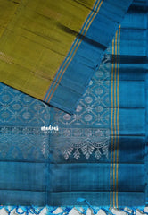 Olive Green - Kumudavalli - Light Weight Kanchivaram Wedding Bridal Silk Saree Zari Weaving Body with Skirt Border - Perfect for Wedding Functions