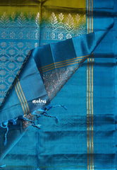 Olive Green - Kumudavalli - Light Weight Kanchivaram Wedding Bridal Silk Saree Zari Weaving Body with Skirt Border - Perfect for Wedding Functions