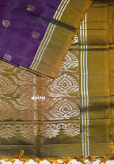Jamun Purple - Kumudavalli - Light Weight Kanchivaram Wedding Bridal Silk Saree Skirt Border with Buttas - Perfect for Wedding Functions
