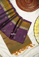 Jamun Purple - Kumudavalli - Light Weight Kanchivaram Wedding Bridal Silk Saree Skirt Border with Buttas - Perfect for Wedding Functions