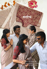 Vettaiyan Manju Warrier inspired Soft Mul cotton Ajrakh readymade blouse combo