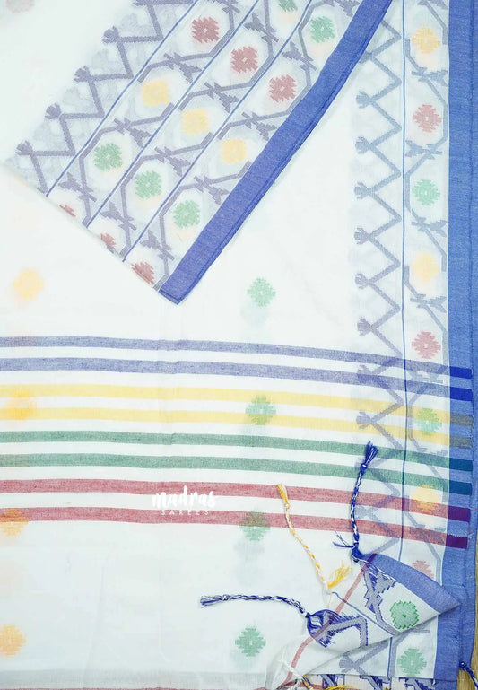 Patch Play – Assam Cotton Saree with Ajrakh & Hand Patchwork Blouse
