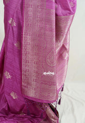 Magenta Pink - Madhuram - Soft Matka Silk Floral Weaving with Rich Border and Pallu - Best for Diwali Festive