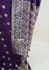 Jamun Purple - Madhuram - Soft Matka Silk Floral Weaving with Floral Border and Pallu - Best for Diwali Festive