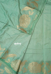 Pista Green - Madhuram - Soft Matka silk with grooves body and floral border