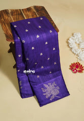 Violet Purple - Madhuram - Soft Matka silk with grooves body and floral border with buttas