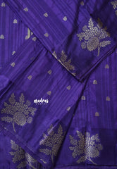 Violet Purple - Madhuram - Soft Matka silk with grooves body and floral border with buttas