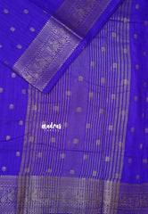 Neon Violet - Madhuram - Soft Matka silk with grooves body and temple peacock border