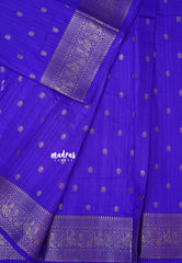 Neon Violet - Madhuram - Soft Matka silk with grooves body and temple peacock border