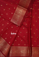 Majestic Maroon - Madhuram - Soft Matka silk with grooves body and temple peacock border