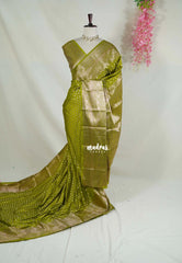 Mehndi Green - Madhuram - Soft Matka Silk with Laksham Buttas Floral Border and Rich Pallu - Best for Diwali Festive