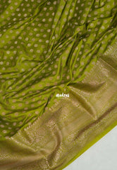 Mehndi Green - Madhuram - Soft Matka Silk with Laksham Buttas Floral Border and Rich Pallu - Best for Diwali Festive