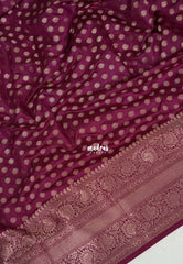 Wine Purple - Madhuram - Soft Matka Silk with Laksham Buttas Floral Border and Rich Pallu - Best for Diwali Festive