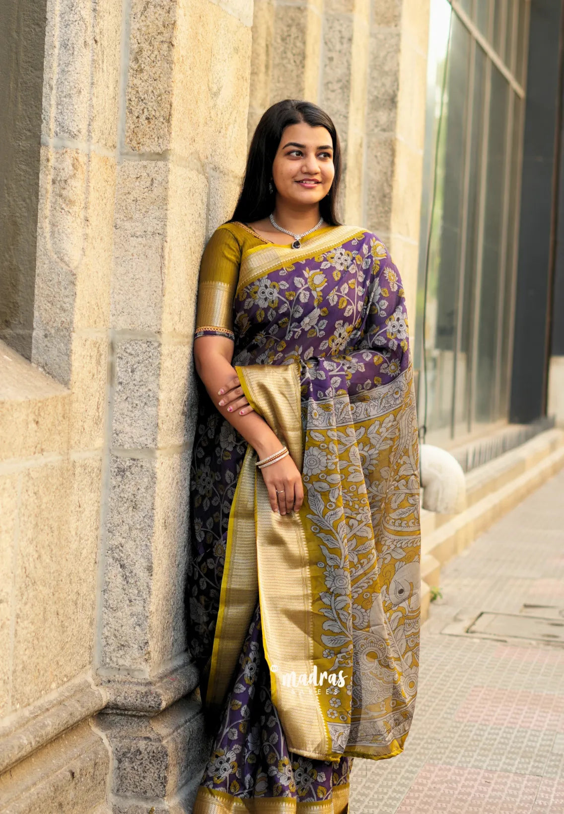 Purple Glow - Light weight Vasundra printed silk