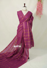 Muted Magenta Pink - Subbulakshmi - Sungudi 100 Count Saree Velthari with Rettapet kodi Border with Blouse Combo - Best for Casual Wear | Summer Wear | Temple visit