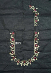 Jamun purple - Maheswari - Premium lightweigt cotton silk with embroidery blouse fabric