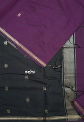Jamun purple - Maheswari - Premium lightweigt cotton silk with embroidery blouse fabric