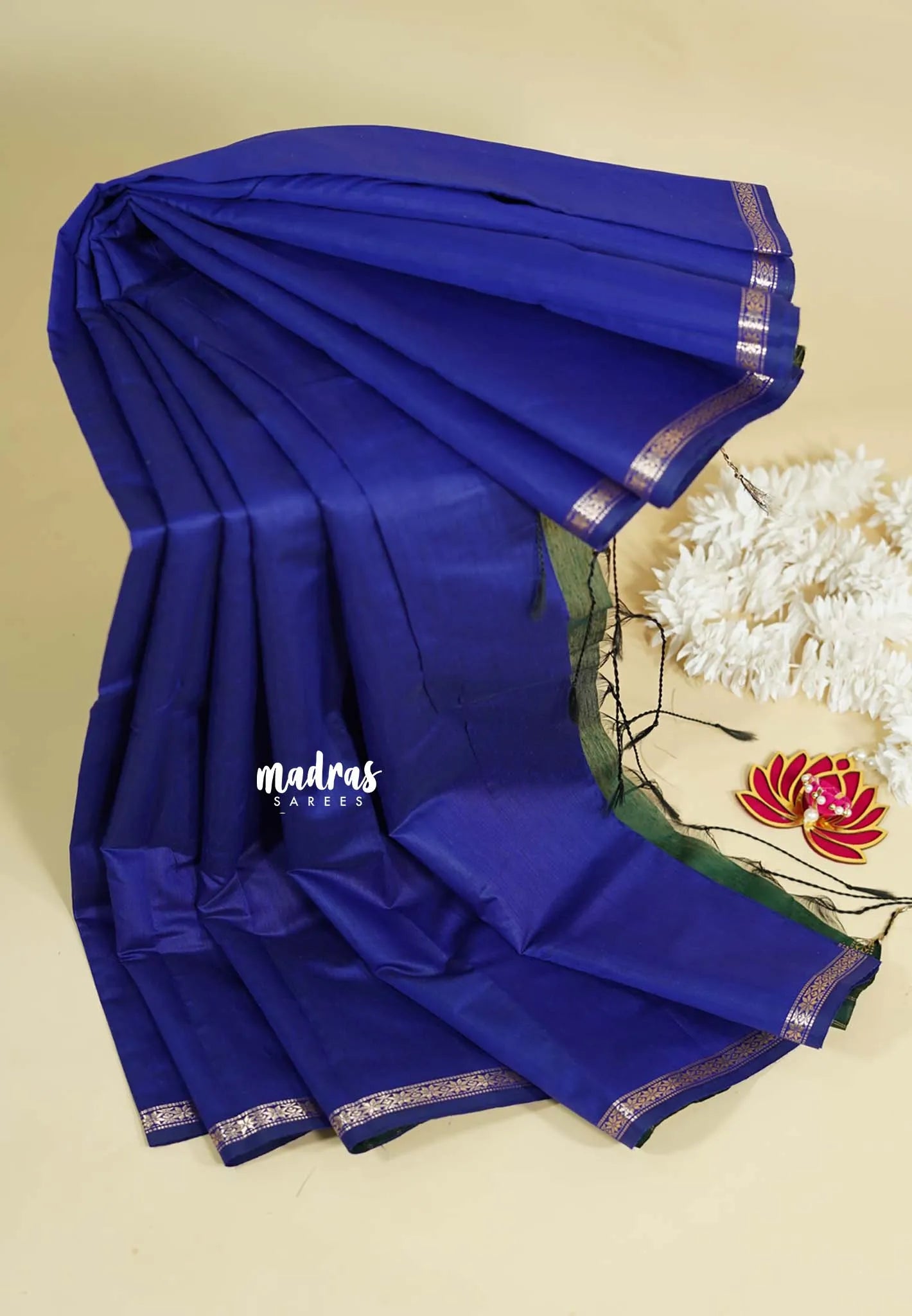 (PRE-BOOKING) MS Blue - Maheswari - Premium lightweight cotton silk with contrast pallu and blouse