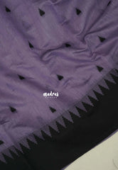 Lilac Glow - Maheswari - Lightweight Cotton Silk Saree with Temple Border - Perfect for Small Functions