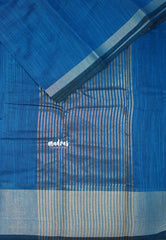 Peacock Blue - Maheswari - Maheswari cotton silk with tissue border - Best for Simple Functions