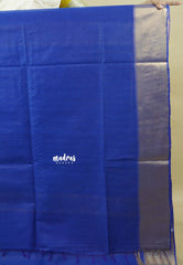 Cobalt Blue - Mangalgiri semi pattu with golden getti border