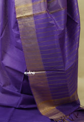 Lavender Purple - Mangalgiri semi pattu with golden getti border