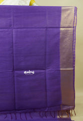 Lavender Purple - Mangalgiri semi pattu with golden getti border