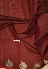 Black - Manjari - Premium Raw silk with Peacock weaving border and buttas