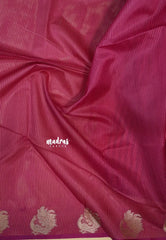 Pastel Pink - Manjari - Premium Raw silk with Peacock weaving border and buttas