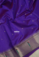 Dual Shade Lavender Purple - Manjari - Raw Silk Premium Paithani Weaving Border and Pallu - Best for Small Functions | Pooja | Reception