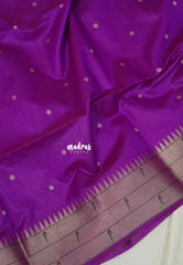 Magenta Glow - Manjari - Raw Silk Premium Paithani Weaving Border and Pallu - Best for Small Functions | Pooja | Reception