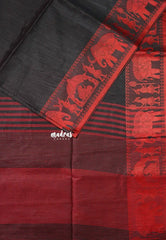 Black - Manjari - Raw silk with Ambari weaving Border