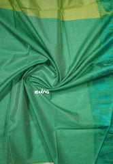 Fresh Green - Manjari - Raw silk with Ambari weaving Border
