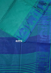 Teal Green - Manjari - Raw silk with Ambari weaving Border