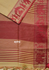 Beige Sandal - Manjari - Raw silk with Ambari weaving Border