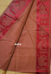 Beige Sandal - Manjari - Raw silk with Ambari weaving Border