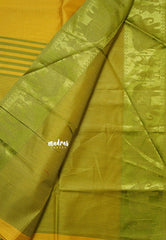 Greenish Yellow - Manjari - Raw silk with Ambari weaving Border